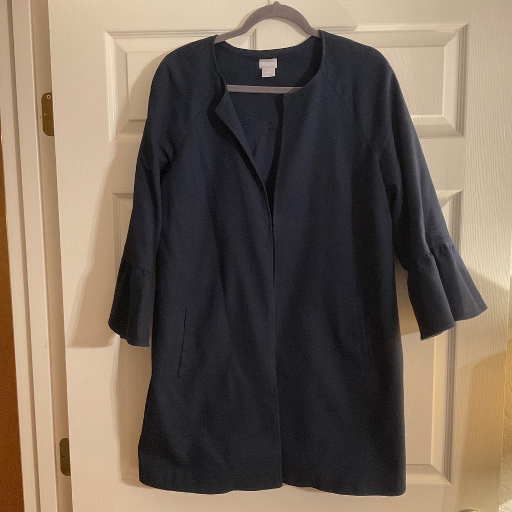 Chico’s Navy jacket, with 1/4 bell sleeves